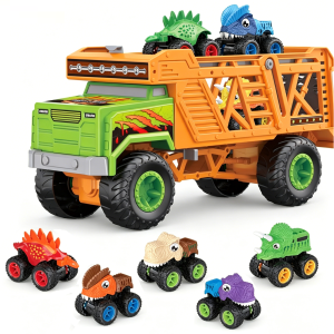 Smart Dinosaur Diecast Model Truck Toy Set 4x4 Big Wheel Car